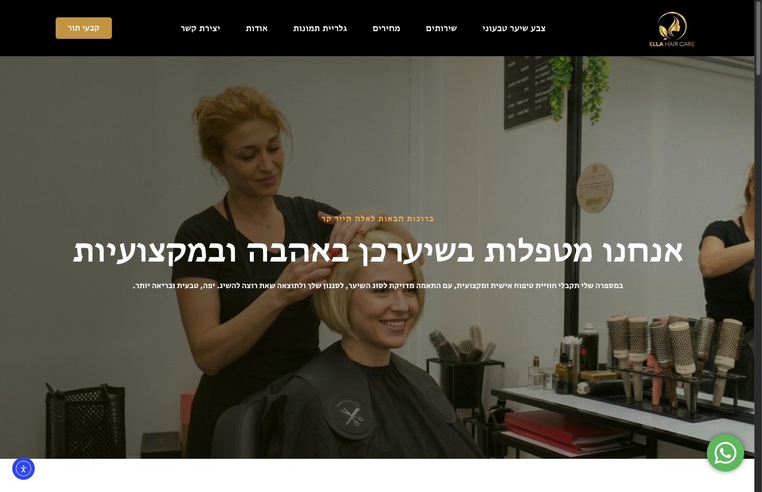 תצוגת פרויקט האתר של Ella Hair Care